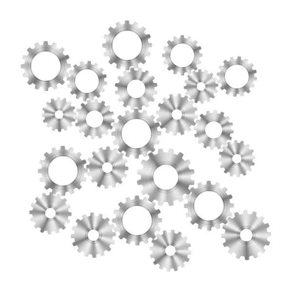 Techno-Hintergrund mit Ikone der geometrischen Zahnräder. Maschinenlogo. Mechanismus Cog Konzept. Technologisches mechanisches Zahnradwerkzeug. Symbol für Teamarbeit — Stockvektor