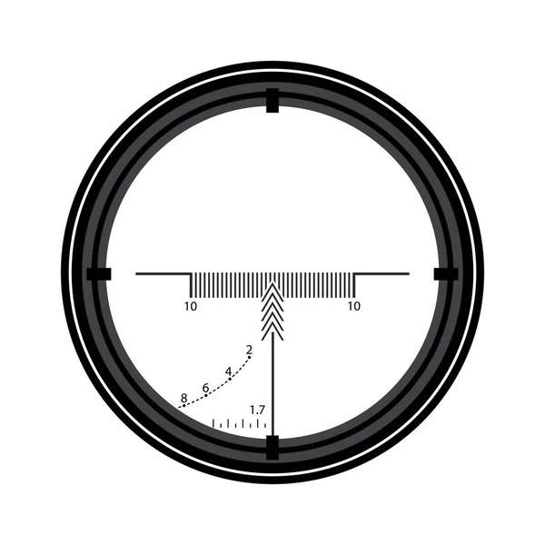 Optic Sight Glass Isolated White Background Rifle Gun Gadget — Stockvector