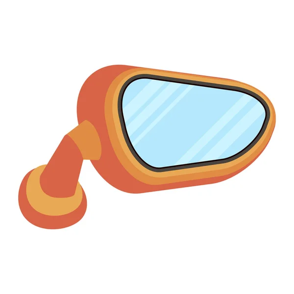 Orange Mirror Car Icon View Illustration Isolated White Background — Stock Vector