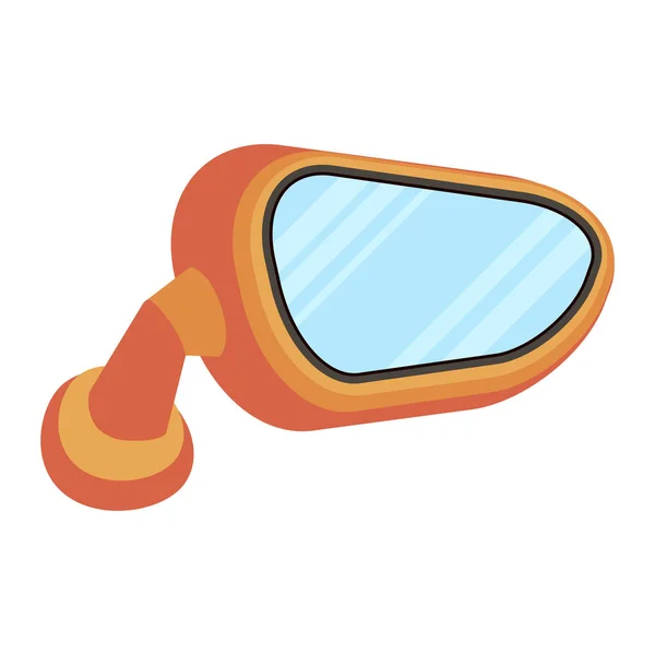 Orange Mirror Car Icon View Illustration Isolated White Background — Wektor stockowy