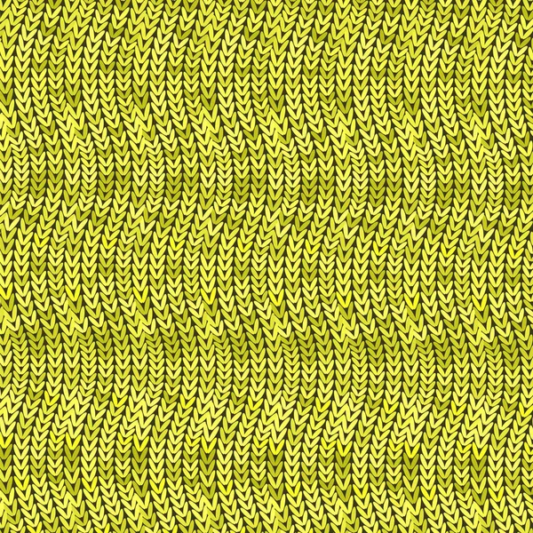 Stilvolles Stricken Gelb Gestrickte Textur Wollpullover Trikotdruck Winterliches Stoffmuster — Stockvektor