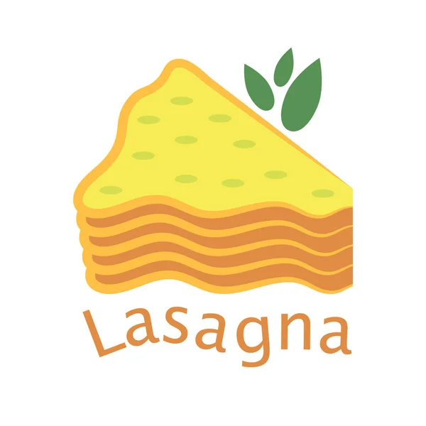 Hot Puff Tészta Lasagna Hússal Sajttal Sült Kemencében Fehér Háttér — Stock Vector