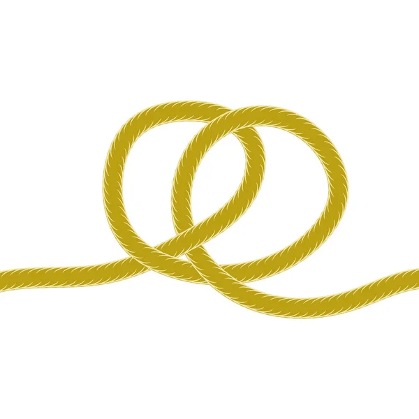 Yellow Rope Knot Icon Isolated White Background — Stock Vector