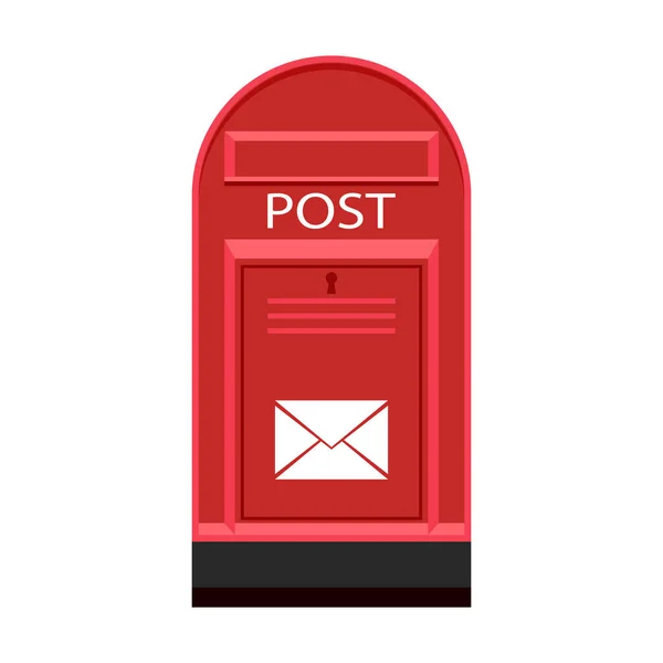 Red Metal Post Box Isolato Sfondo Bianco — Foto Stock
