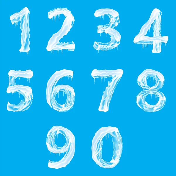Casquette Neige Avec Numéros Isolés Sur Fond Bleu Élément Conception — Image vectorielle