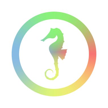 Renkli Denizatı Simgesi. Beyaz Arkaplan 'da logo tasarımı. Tropik Egzotik Balık.