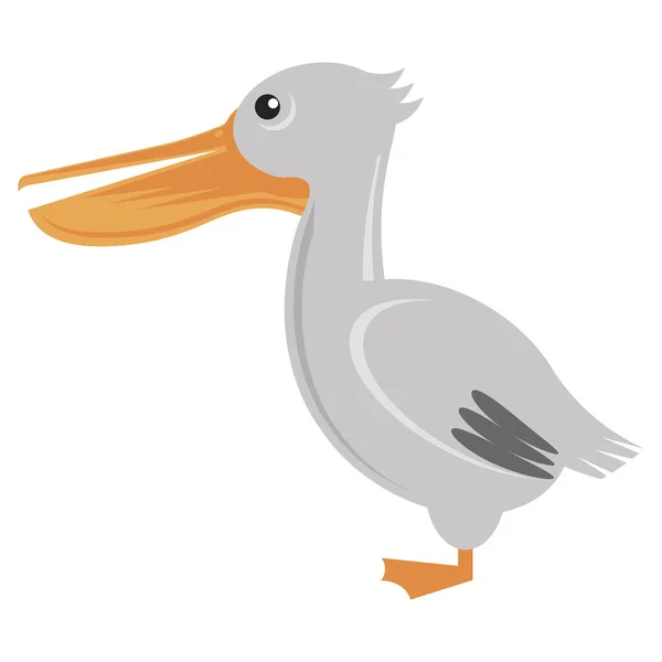 Ícone Pelicano Isolado Fundo Branco Pássaro Tropical Exótico —  Vetores de Stock