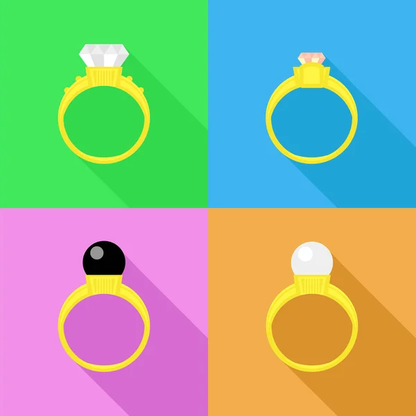 Gold Yellow Ring with Diamond Isolated on Colored Background.