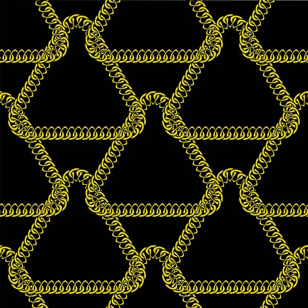 Patrón Sin Costura Oro Con Cadena Dibujada Mano Perfecto Para — Archivo Imágenes Vectoriales