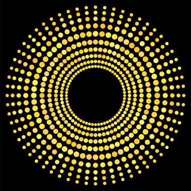 Sarı Noktalı Çember Beyaz Arkaplan 'da izole edildi. Yarıton Simgesi.