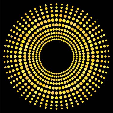 Sarı Noktalı Çember Beyaz Arkaplan 'da izole edildi. Yarıton Simgesi.