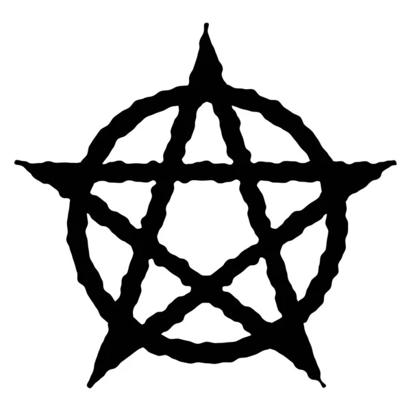 Signo Pentagrama Cinco Icono Estrella Puntiaguda Símbolo Mágico Ilustración Simple — Vector de stock