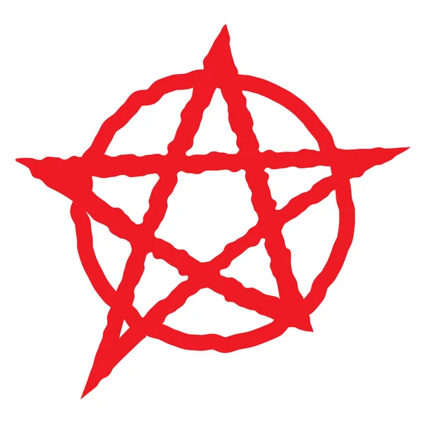 Пентаграмма Знак Пятиконечной Звезды Волшебный Символ Веры Простая Плоская Красная — стоковое фото