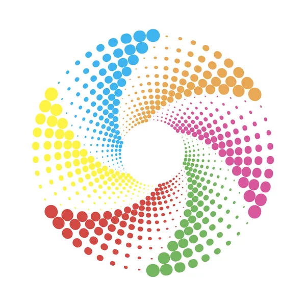 Kruh Tečkované Barevné Ikony Izolované Bílém Pozadí — Stock fotografie