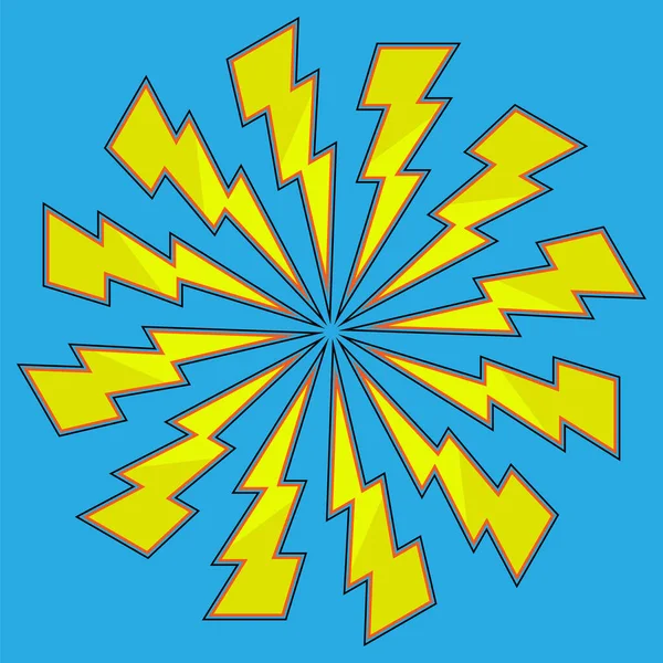蓝色背景下的黄色卡通闪电锚图标 — 图库矢量图片
