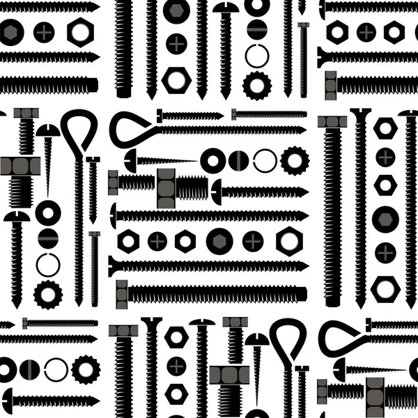 Skruv Spiral Bult Sömlös Mönster Design Illustration Isolerad Vit Bakgrund — Stockfoto