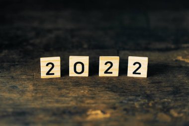 Yeni yıl 2022 konsepti. Noel arkaplanı. Tatil dekorasyonu kavramı.