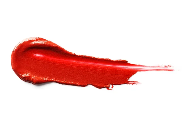 Rode vlekken lippenstift geïsoleerd op witte achtergrond. — Stockfoto