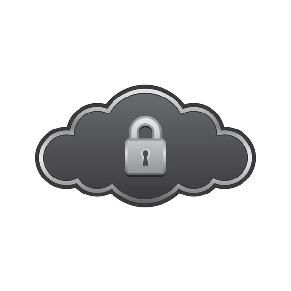 Cloud with padlock — Stock Vector
