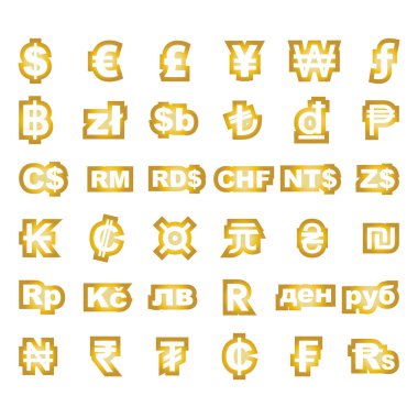World Currency symbol clipart