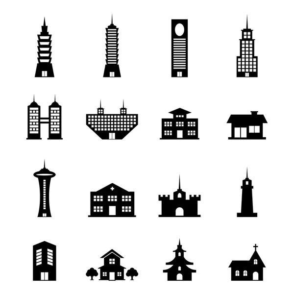 Edificio vector conjunto — Archivo Imágenes Vectoriales