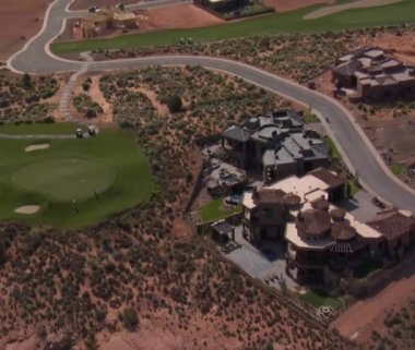 çöl golf sahasında Konakları havadan çekim
