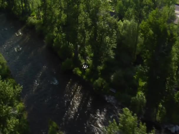 Luchtfoto van rivier van bovenaf — Stockvideo