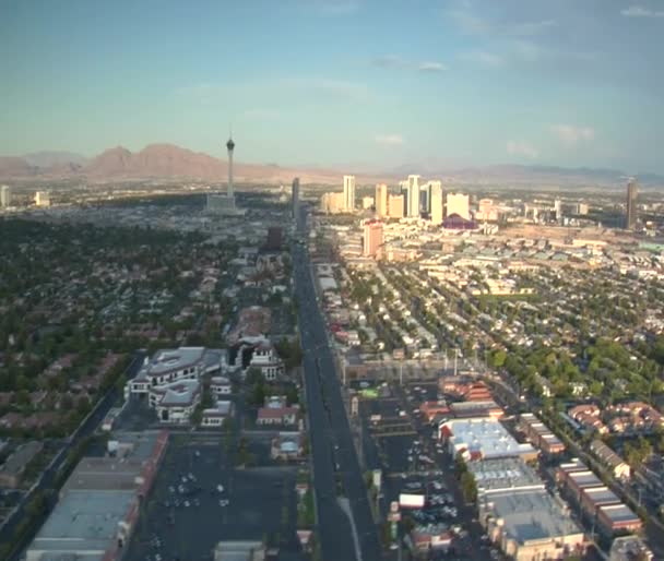 Aerial shot of Las Vegas near strip daytime — Stock Video