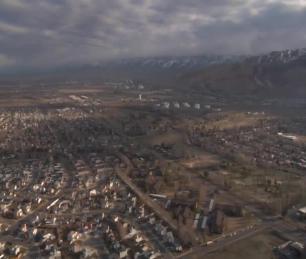 Salt Lake City környékén télen légi felvétel — Stock videók