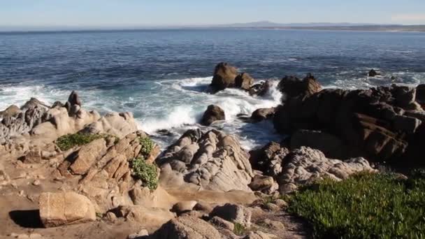 Linii brzegowej zatoki Monterey — Wideo stockowe