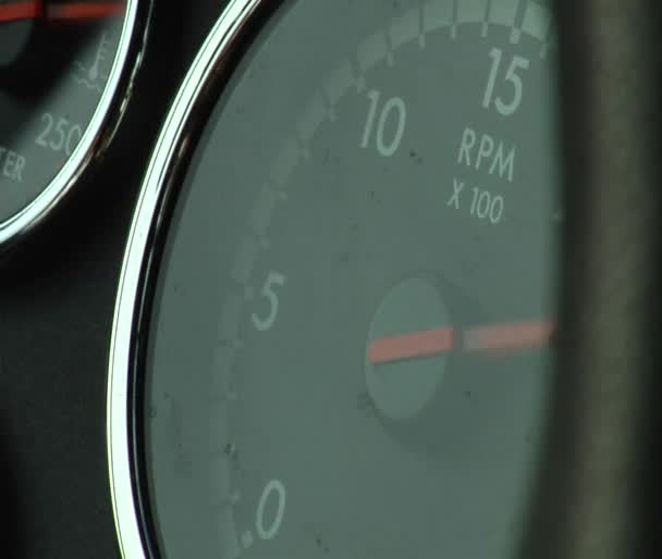 RPM monitor on truck's dashboard — Stock Video