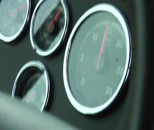 Monitors on dashboard viewed while driving — Stock Video