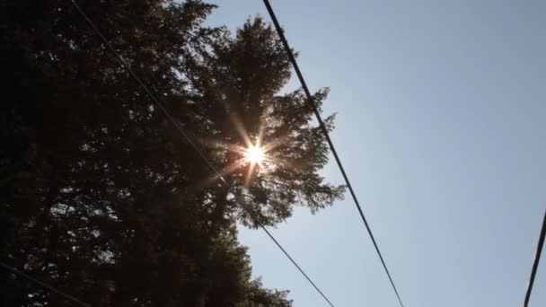 Teleférico montanha no outono — Vídeo de Stock