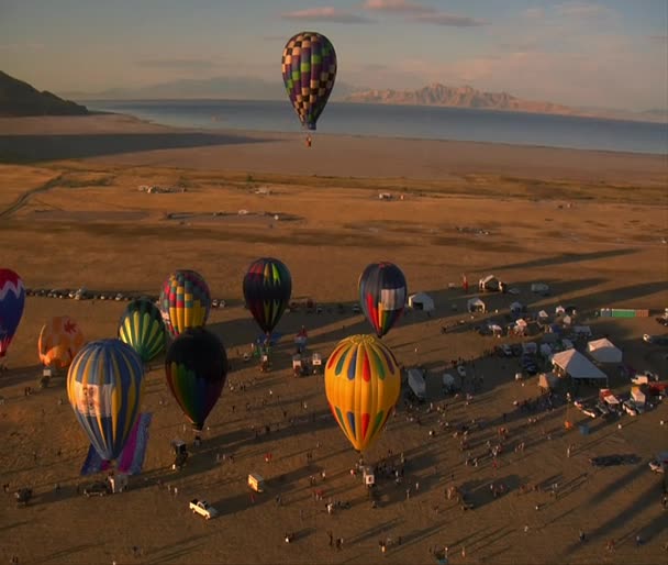 Sıcak hava balonu festivali — Stok video