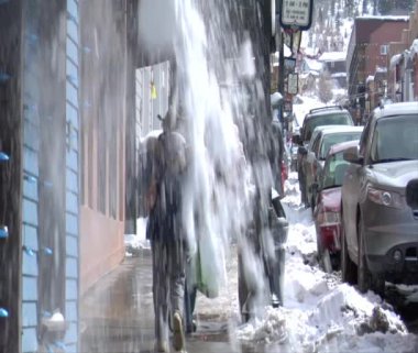 park city Utah ana cadde üzerinde turist