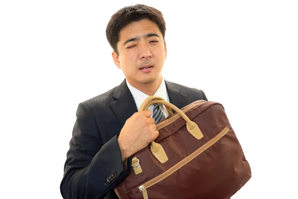 疲れているアジア系のビジネスマン — ストック写真