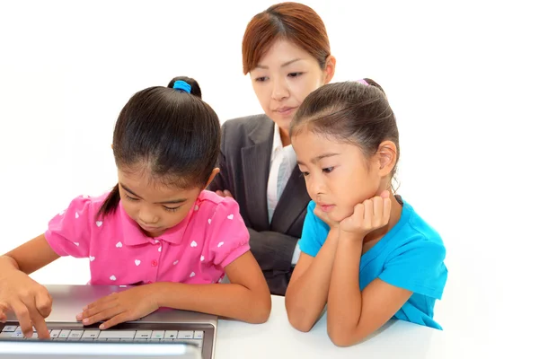 Girls With Notebook — Stock Photo, Image