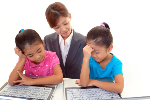 Girls in a uneasy look — Stock Photo, Image