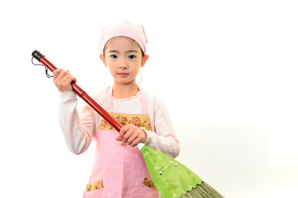 Girl cleaning — Stock Photo, Image