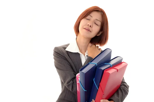 Woman with shoulder neck pain. — Stock Photo, Image