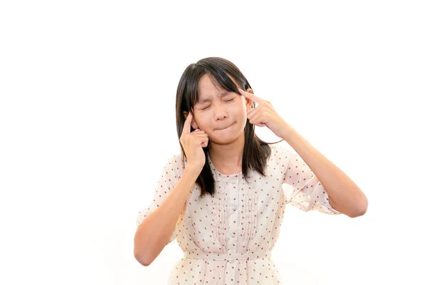 A teenage girl with headache — Stock Photo, Image