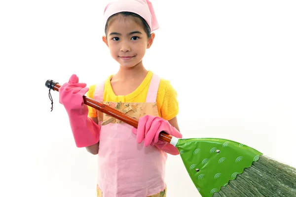 Girl cleaning — Stock Photo, Image