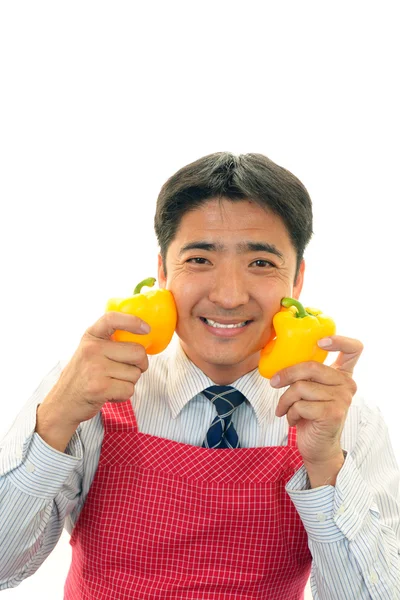 野菜を持って男 — ストック写真