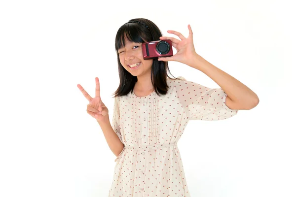 Child making photo using digital camera — Stock Photo, Image