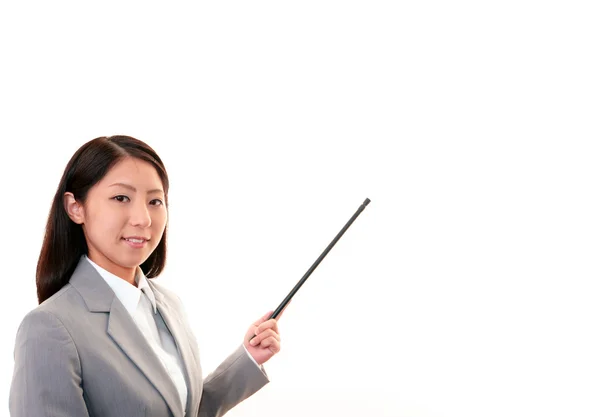 Portrait of a woman doing a presentation — Stock Photo, Image