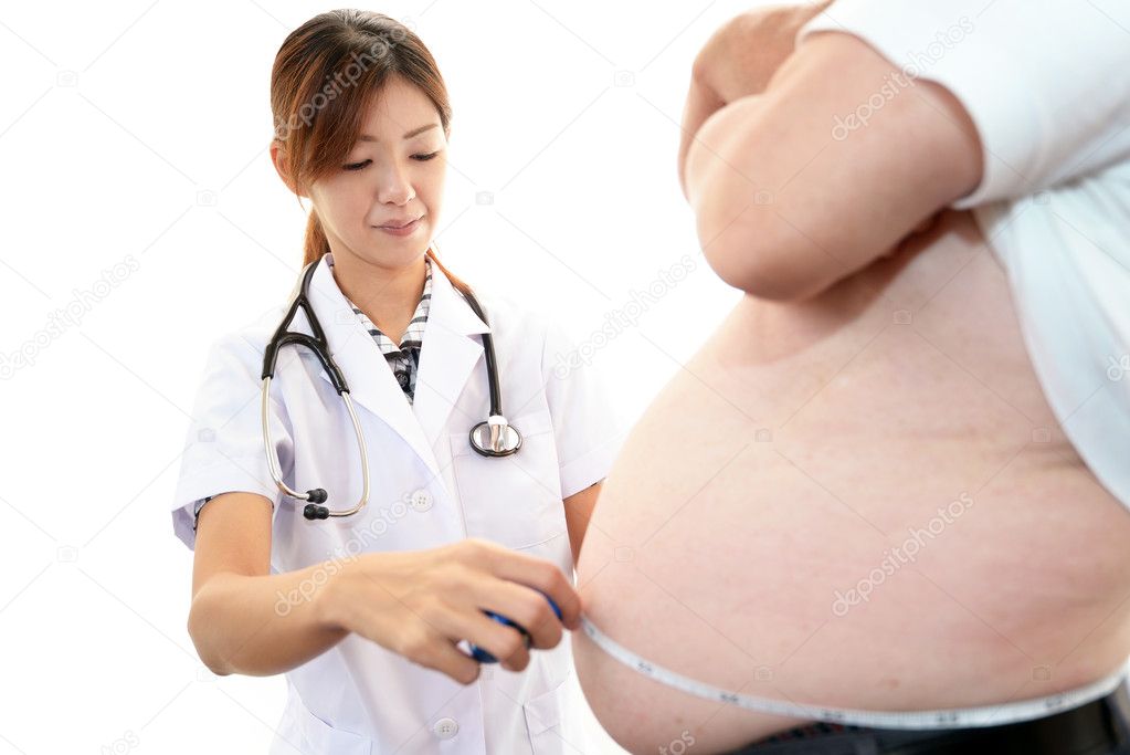 Physician with an examination of obese patients
