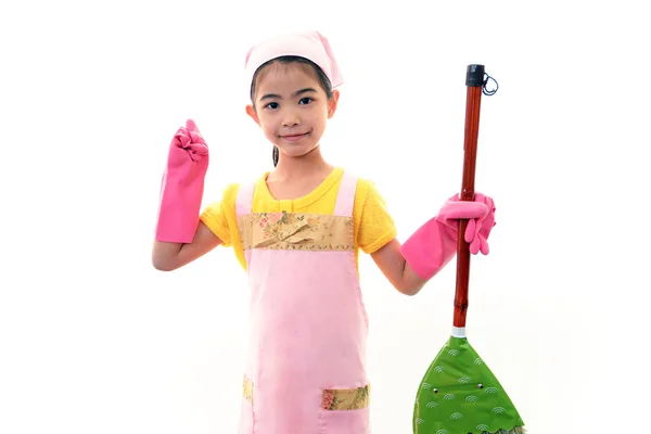 Girl cleaning — Stock Photo, Image