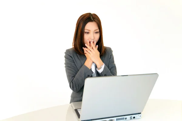 Surprised young business woman — Stock Photo, Image