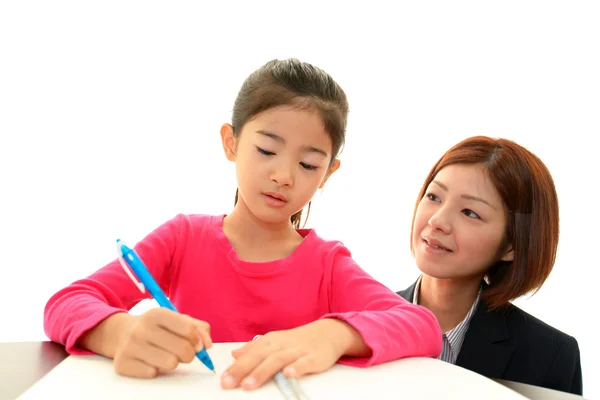 Professeur avec fille étudiant . — Photo