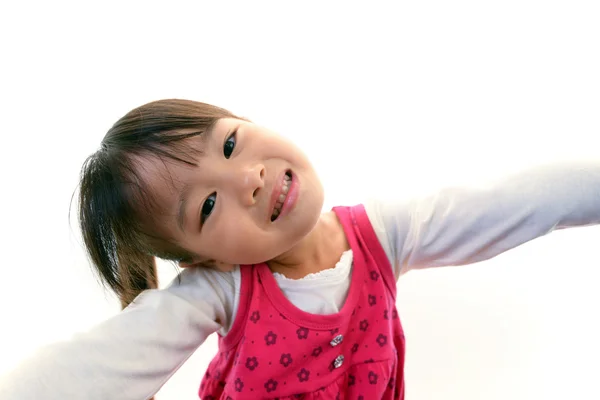 Boldog ázsiai lány mosollyal az arcán — Stock Fotó